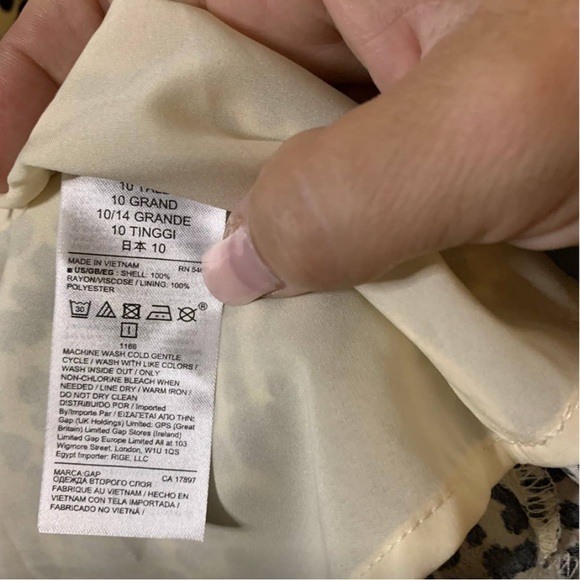 NWT GAP Leopard Print snap up shift dress -  10 T - Picture 8 of 9